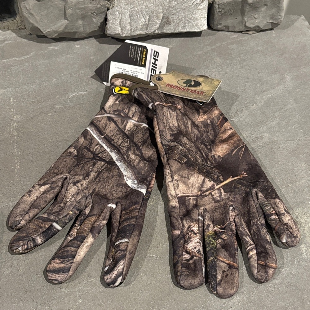 Mossy Oak Country DNA Blocker Shield, fleece gloves,S3 antimicrobial,touch tech